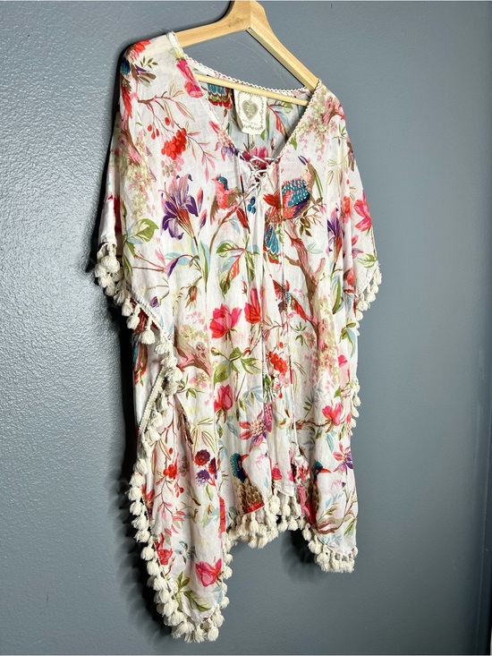 Z&L Other - Anthropologie Boho Floral Tassel Swim Beach Vacation Coverup Floral Print FLAWED